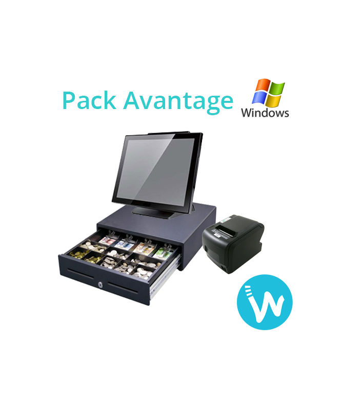Pack Avantage, caisse enregistreuse tactile +imprimante ticket +tiroir