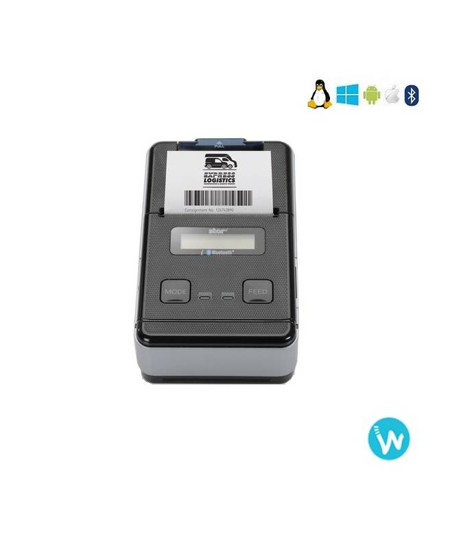 Imprimante étiquettes mobile thermique Star Micronics SM-L200 noire - Waapos